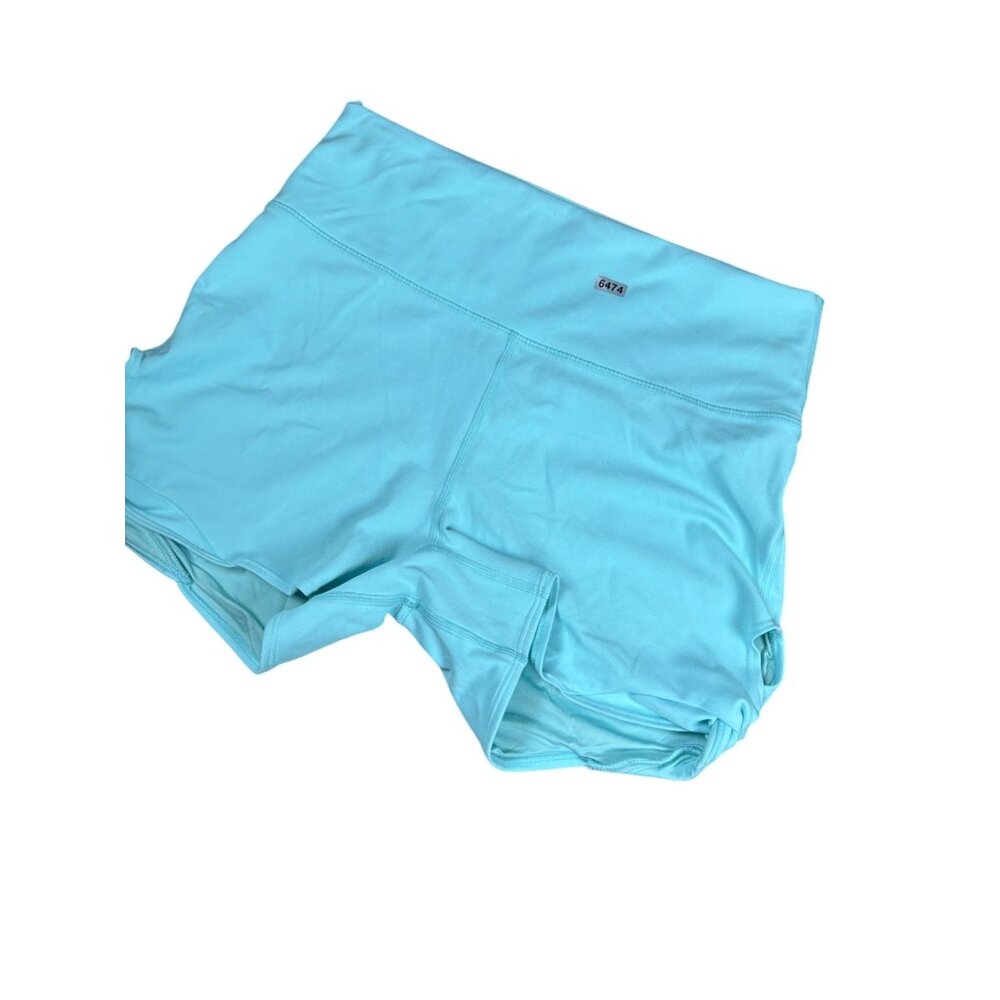 Fabletics PureLuxe High-Waisted Light Blue Athletic Shorts For Women small 3" in